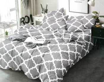 Krásne sivé posteľné prádlo z mikrovlákna so vzormi 2 časti: 1ks 140 cmx200 + 1ks 70 cmx80 24388-197818