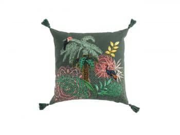 Krásny zelený vankúš so strapcami z kolekcie EXOTIC PARADISE 45 x 45 cm 39521 Zelená