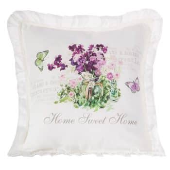 Krémové ozdobné obliečky na vankúše s motívom kvetov 45x45 cm 7422-106225