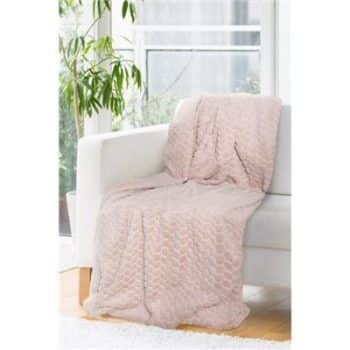 Kvalitná hrubá deka prehoz v púdrovo ružovej farbe Šírka: 150 cm | Dĺžka: 200 cm 29097-158364