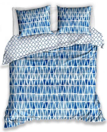 Kvalitné bielo modré bavlnené posteľné obliečky v škandinávskom designe 3 časti: 1ks 200x220 + 2ks 70 cmx80 Modrá 70 x 90 cm 39789-183650