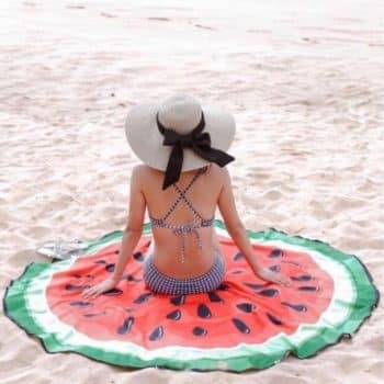 Kvalitné plážové osušky melón Priemer: 150 cm 10924-29992