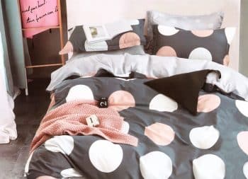 Kvalitné sivé posteľné obliečky s farebnými kruhmi 3 časti: 1ks 200x220 + 2ks 70 cmx80 Sivá 37508-178044