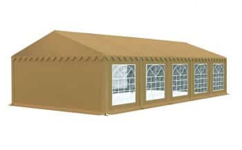 Béžový párty stan s pevnou konštrukciou a oknami 5m x 10m 21252-136133
