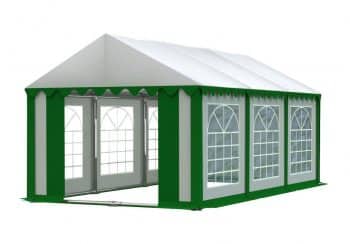 Kvalitný zeleno biely párty stan s bielou strechou 4m x 6m 21248-136065