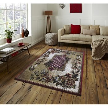 Kvalitný červený vintage koberec do obývačky 41480-196328  100 x 190 cm Červená