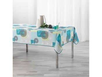 Kvalitný vzorovaný obrus na stôl v bielo modrej farbe 150 x 240 cm 39429 Biela