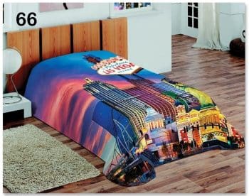 Luxusná deka v modrej farbe s motívom Las Vegas Šírka: 155 cm | Dĺžka: 220 cm 5651-15088