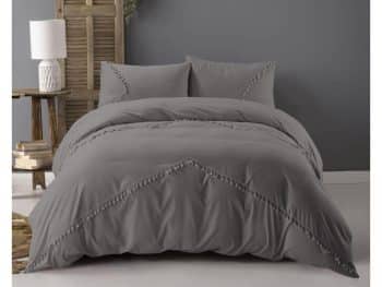 Luxusné sivé posteľné obliečky so strapcami kolekcia FASHION 200 x 220 cm  Sivá 37012