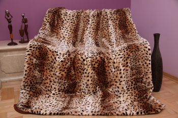 Mäkká béžová deka s gepardím vzorom Šírka: 160 cm | Dĺžka: 210 cm 7285-19888