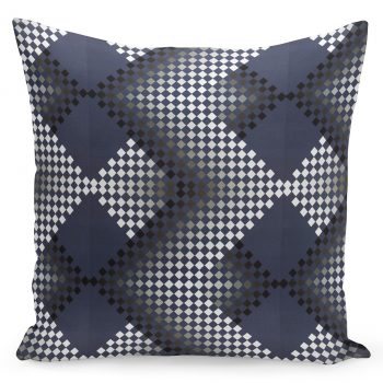 Moderná obliečka v geometrickom štýle v tmavo farebnej kombinácii 40 x 40 cm 22365-139564