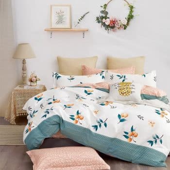 Moderné obojstranné bavlnené posteľné obliečky s letným motívom 3 časti: 1ks 160 cmx200 + 2ks 70 cmx80 Biela 70 x 80 cm 38446-180745