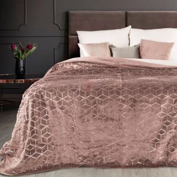 Moderný ružový prehoz na posteľ s medeným vzorom Šírka: 200 cm | Dĺžka: 220 cm 40476-185407