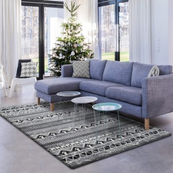 Moderný sivý koberec so vzorom 14911-114029