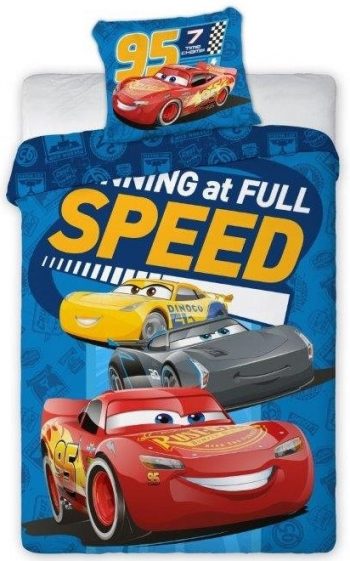 Modrá chlapčenská obliečka na posteľ v motívom CARS 12165-113778