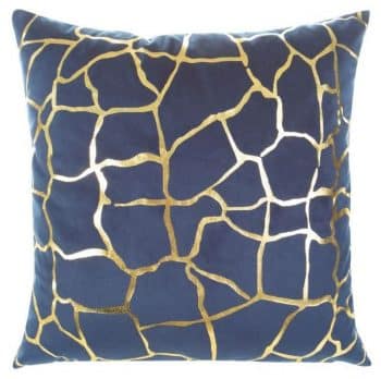 Modrá obliečka na vankúš so zlatým vzorom 45x45 cm Modrá 34831-166941