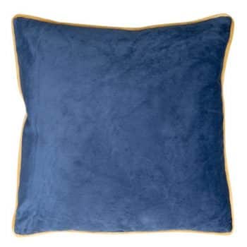 Modrá zamatová obliečka na vankúš so zlatým lemom 45x45 cm Modrá 34798-166908