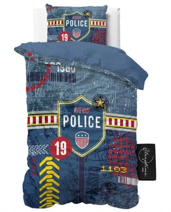 Modré posteľné obliečky pre chlapcov POLICE 140 x 200 cm 20792