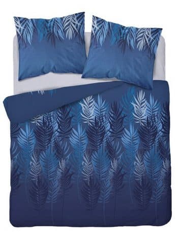 Modré posteľné obliečky s moderným motívom listov 3 časti: 1ks 160 cmx200 + 2ks 70 cmx80 Modrá 70 x 80 cm 38995-182916