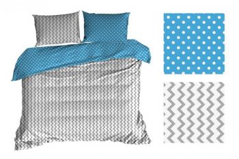 Modro biele posteľné obliečky s cik cak vzorom obojstranné Šírka: 160 cm | Dĺžka: 200 cm Modrá 10384-28521