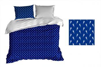 Obliečky na periny tmavo modrej farby s morskými koníkmi Šírka: 160 cm | Dĺžka: 200 cm Modrá 70 x 80 cm 10409-28620