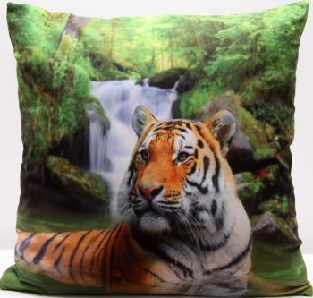 Obliečka na vankúš zelenej farby s potlačou tigra 40x40 cm Zelená 3120-124125
