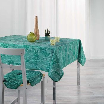 Obrus do kuchyne zelenej farby s listovým vzorom GATSBY 150 x 240 cm  Zelená 18251
