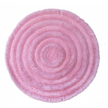 Okrúhly koberec s priemerom 90cm v ružovo púdrovej farbe 17412