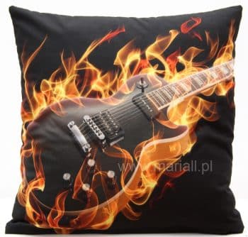 Originálna obliečka na vankúš s gitarou 40 x 40 cm 40x40 cm Čierna 30817-159952