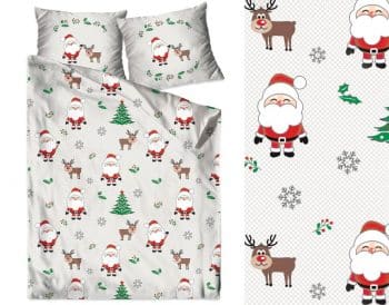 Originálne biele vianočné bavlnené posteľné obliečky 3 časti: 1ks 200x220 + 2ks 70 cmx80 Biela 70 x 80 cm 33815-166397