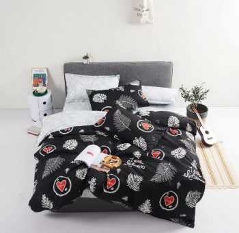 Originálne obojstranné obliečky z mikrovlákna so srdcom a pierkami 140x200 cm 14574-100206