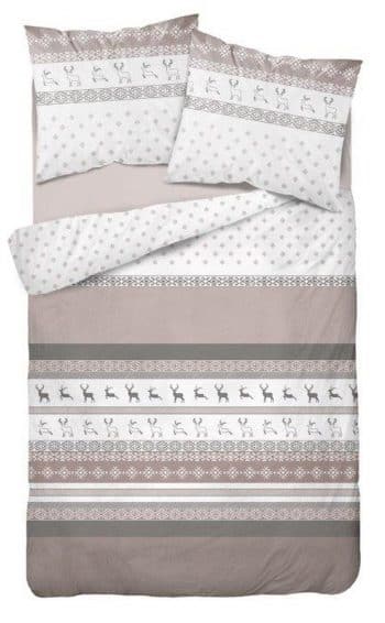 Originálne vianočné obliečky na posteľ v béžovej farbe 160x200 cm  3 časti: 1ks 160 cmx200 + 2ks 70 cmx80 36860-176061