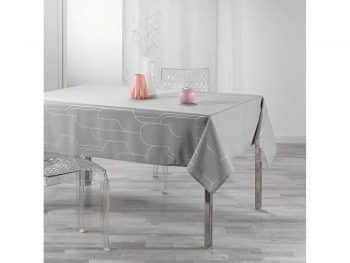 Originálny sivý obrus na stôl s decentným strieborným vzorom 150 x 300 cm 36780 Sivá