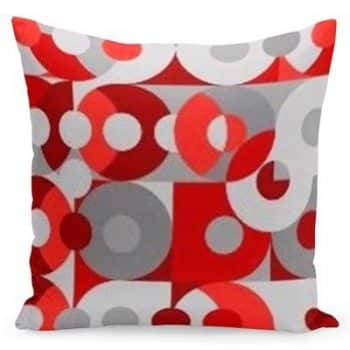 Pohodlná sivo červená obliečka so znakmi 40 x 40 cm 22641-140265