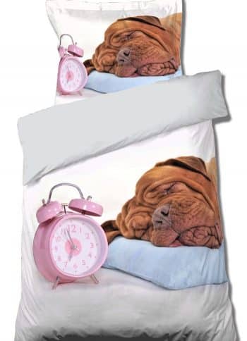 Posteľné obliečky so spiacim psíkom 2 časti: 1ks 160 cmx200 + 1ks 70 cmx80 Béžová 140x200 cm 22430-139790