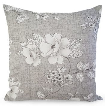 Sivá dekoratívna obliečka na vankúš s kvetmi 50x60 cm Sivá 36054-172117