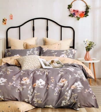 Sivé bavlnené obojstranné vintage posteľné obliečky 4 časti: 1ks 160 cmx200 + 2ks 70 cmx80 + plachta Sivá 70 x 80 cm 36945-176590