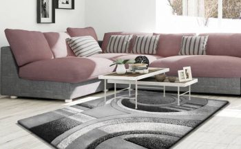 Sivé koberce do izby s abstraktným vzorom 13003-157501