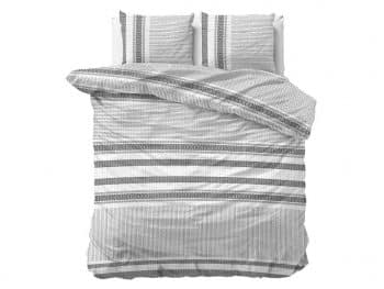 Štýlové bielo sivé posteľné obliečky s jemným vzorovaním 200 x 220 cm 36978