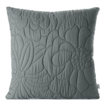 Tmavo sivá jednofarebná obliečka na vankúš s kvetmi 40x40 cm Sivá 39912-183955