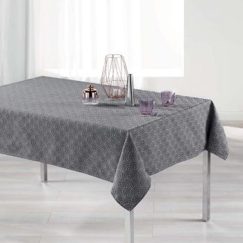 Tmavo sivý vzorovaný obrus v škandinávsko štýle 140 x 300 cm 39476 Sivá
