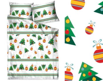 Bavlnené biele posteľné obliečky s motívom vianoc 3 časti: 1ks 200x220 + 2ks 70 cmx80 Biela 70 x 80 cm 33819-164895