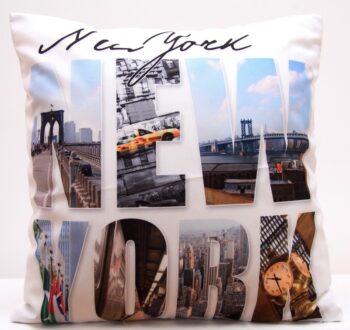 Biela obliečka na vankúše s motívom New York 40x40 cm Biela 3183-124167