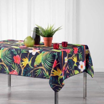 Krásny fialový obrus s exotickým motívom 150 x 240 cm 44651 Fialová
