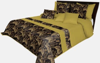 Kvalitný prehoz krásnej horčicovej farbe s rastlinným motívom Šírka: 170 cm | Dĺžka: 210 cm 44267-207517