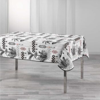 Štýlový biely obrus na stôl s motívom paliem 150x 240 cm 41948 Biela