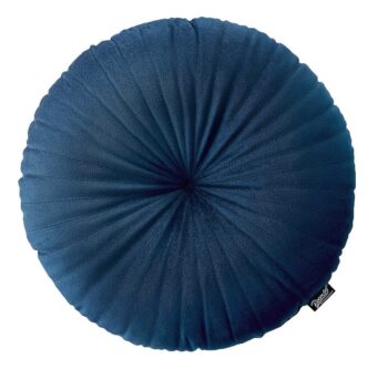 Tmavo modrý dekoračný okrúhly vankúš 45 cm 46521 Modrá