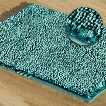Tyrkysový huňatý koberec do kúpelne Šírka: 60 cm | Dĺžka: 90 cm 44466-208043