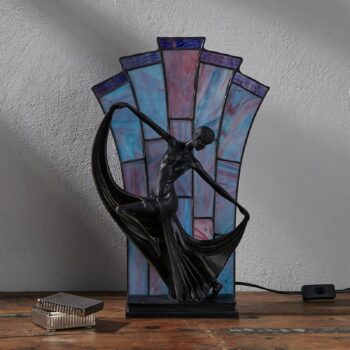 Stolná lampa Flamina v štýle Tiffany - Image 4