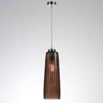 Sklenená závesná lampa Perle sivá - Image 4